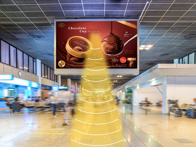 廣告機定向發(fā)聲示意圖