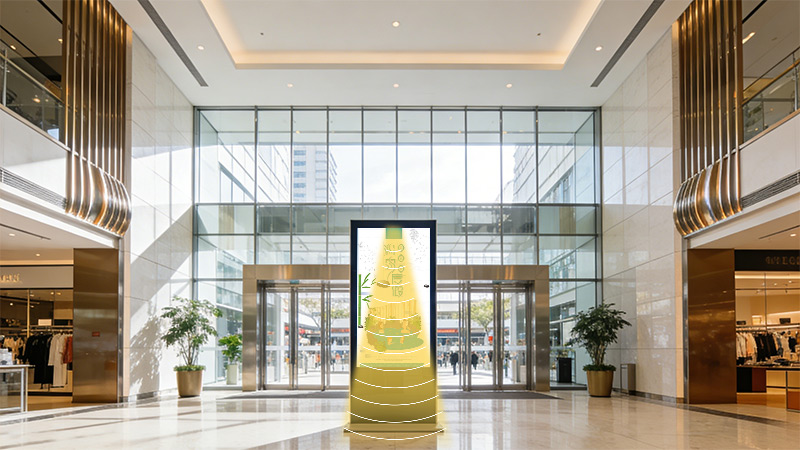 商場綜合體入口大屏集成定向揚聲器，聲音分區(qū)，不干擾