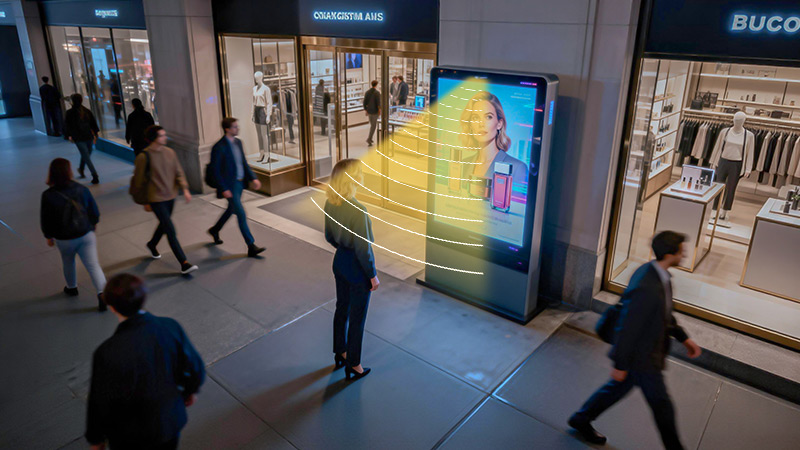 戶外美妝LED廣告大屏集成定向喇叭