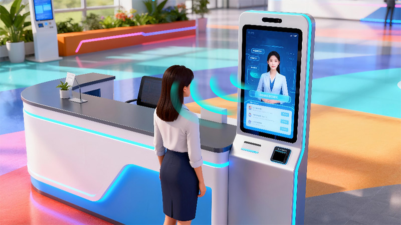 自助服務(wù)終端集成清聽聲學定向發(fā)聲技術(shù)示意圖