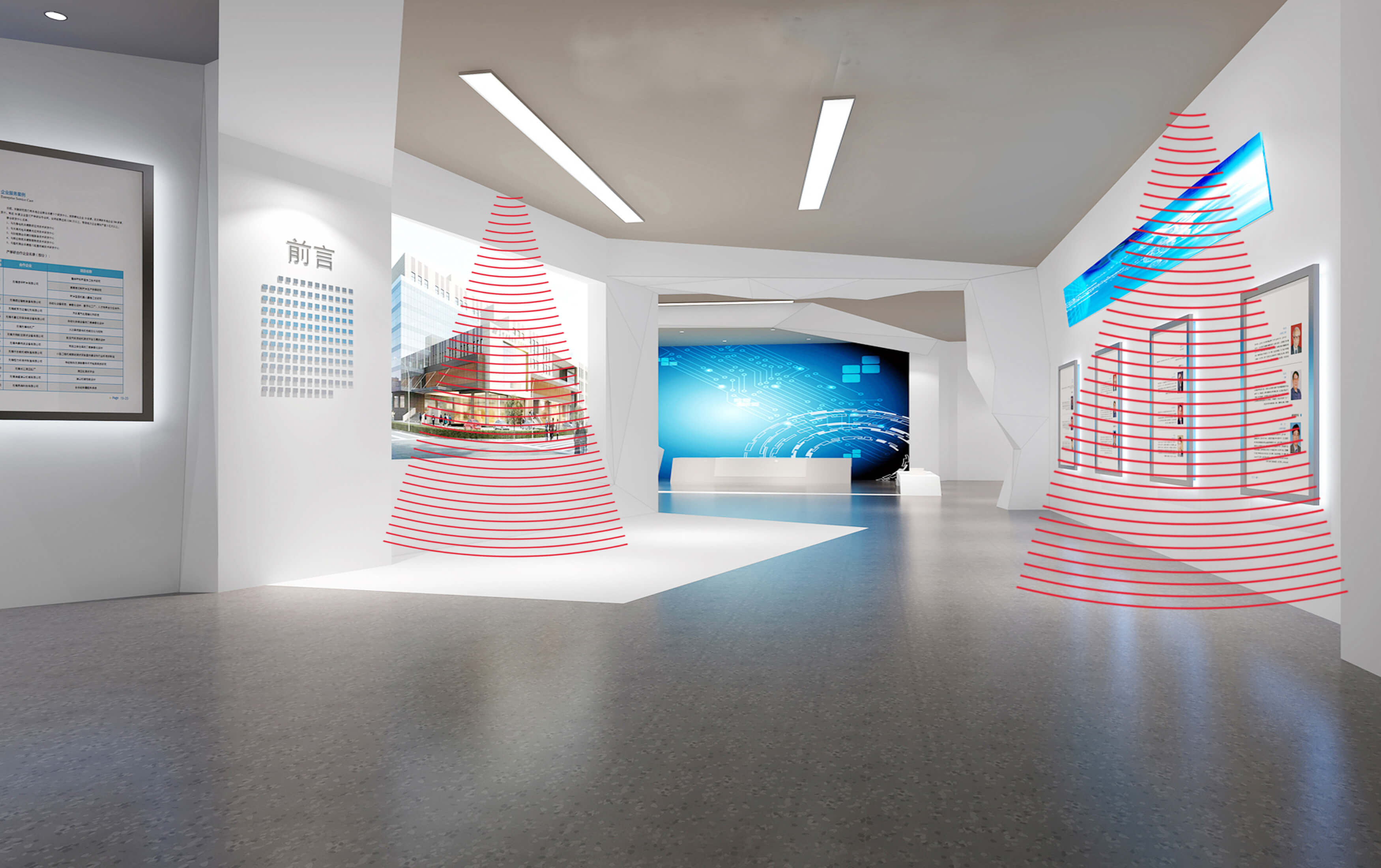 清聽聲學(xué)定向音響聚音寶用在展廳效果圖